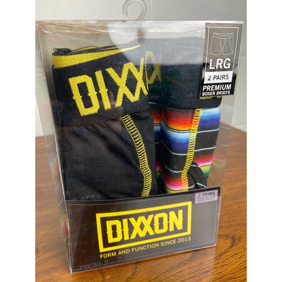 DIXXON Other - DIXXON Boxer Briefs 2-Pack Premium Underwear Black Serape‎ Large Rainbow/Black